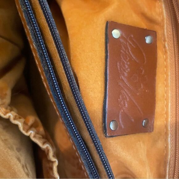 Patricia Nash Adeline Burnished Cutout Tooled Leather Cognac Tote - Picture 14 of 15
